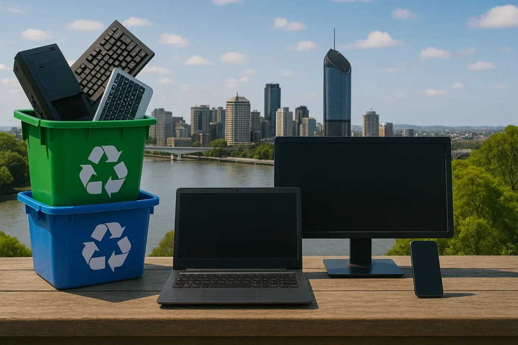 Rental computers and recycling bins reducing e-waste in Brisbane